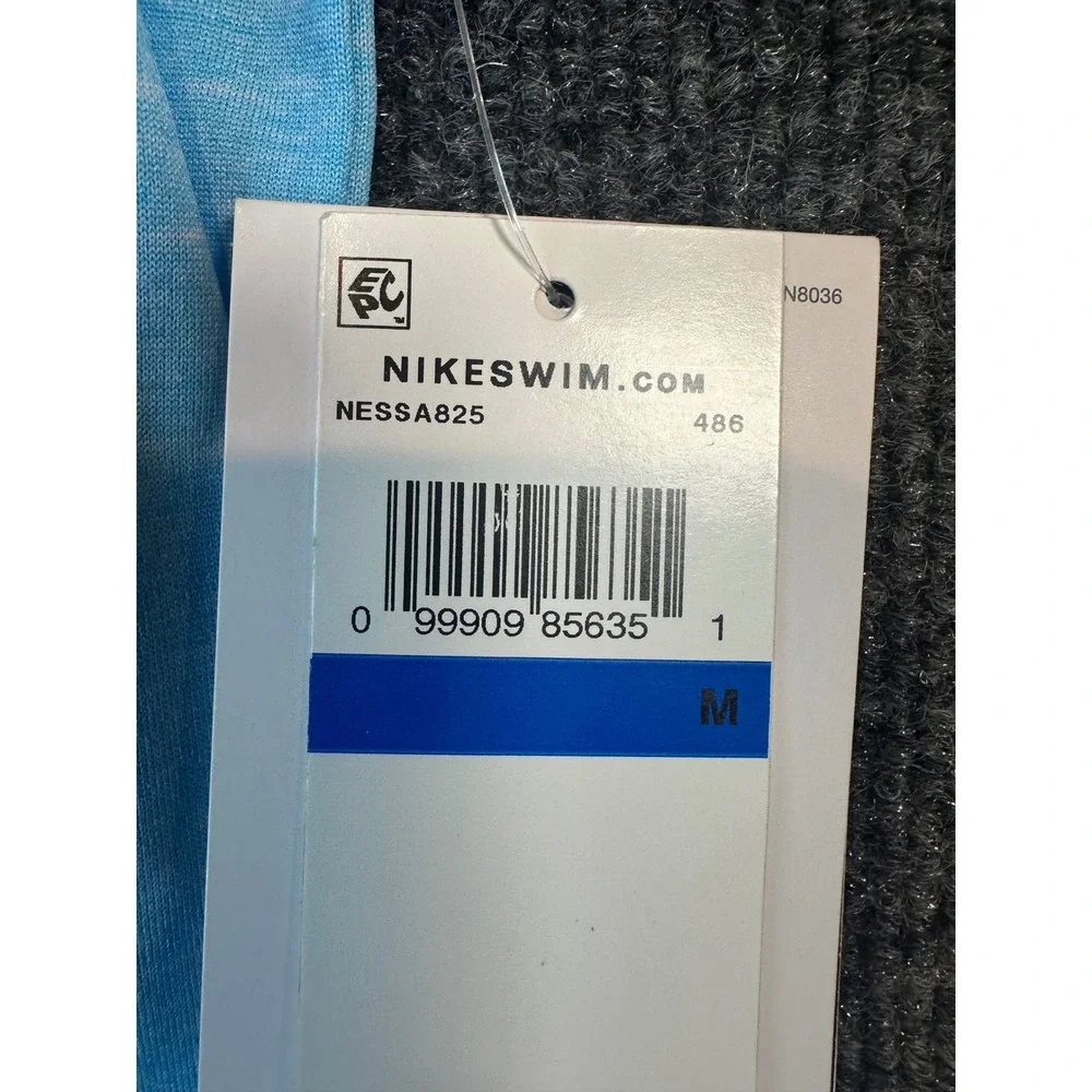 Nike Swim Boys Dri-FIT Rash Guard Blue UPF 40+ NESSA825 Size Medium M 10-12